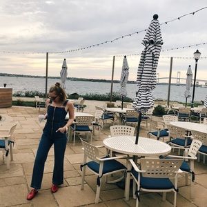 Reformation denim jumpsuit